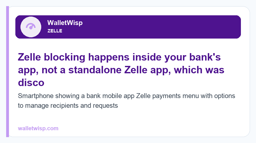 Smartphone showing a bank mobile app Zelle payments menu with options to manage recipients and requests