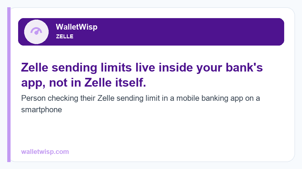 Person checking their Zelle sending limit in a mobile banking app on a smartphone