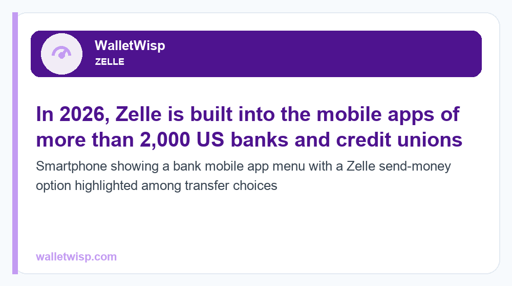 Smartphone showing a bank mobile app menu with a Zelle send-money option highlighted among transfer choices